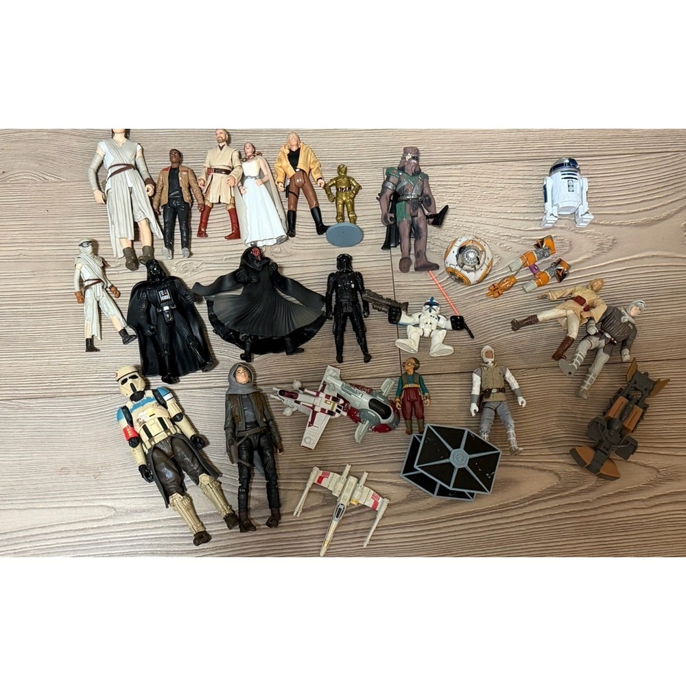 Star Wars Lot Of Figures Mix Of Different Generations Die Cast Assorted Jedi
